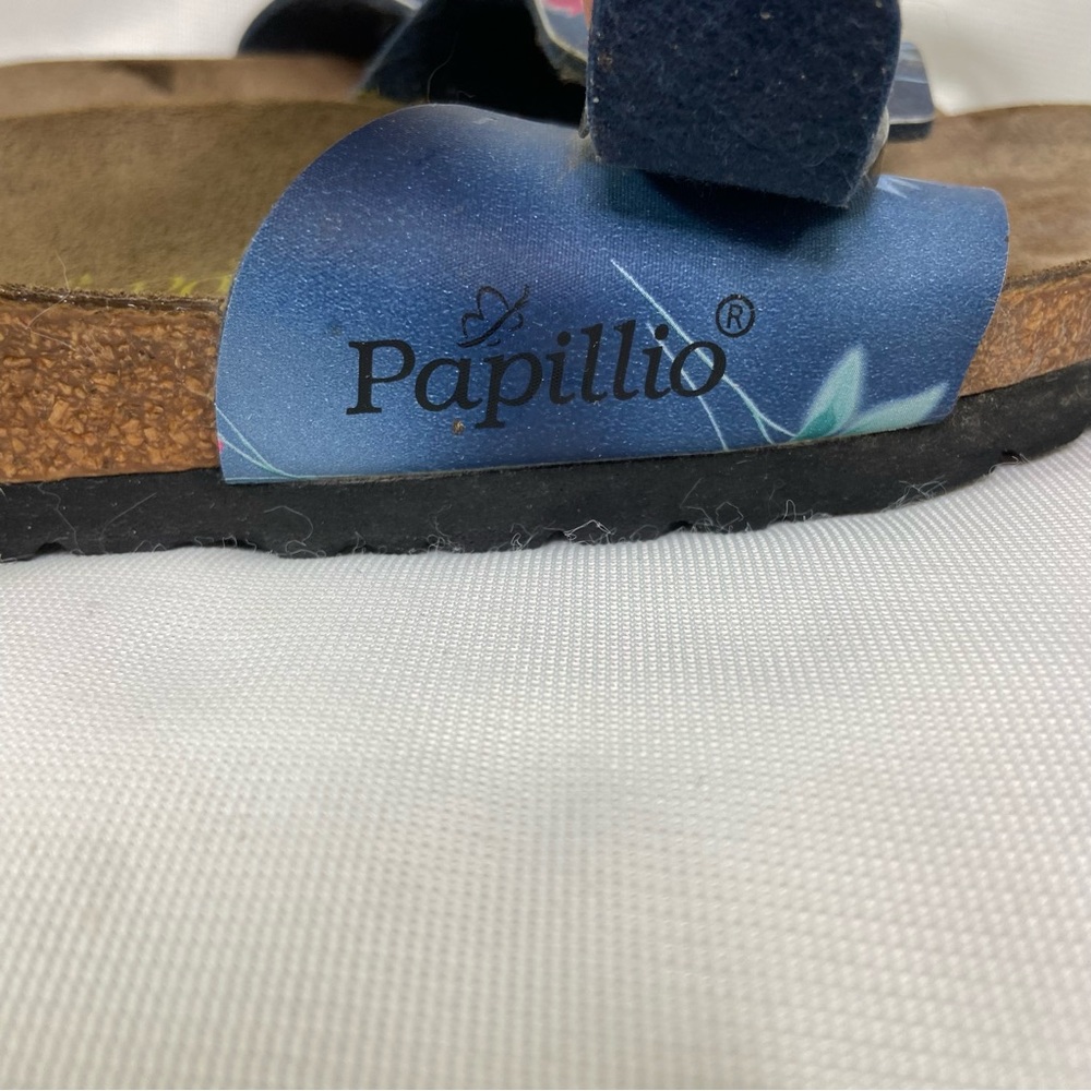 Papillio Sz 38/7/7.5 N Blue Slide Birko-flor flower floral Women Sandals - Picture 3 of 7